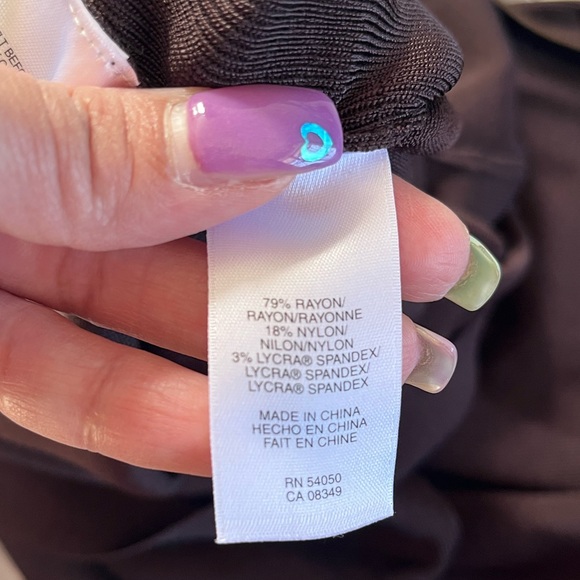 Brown Ribbed Fitted Dress - Picture 5 of 14